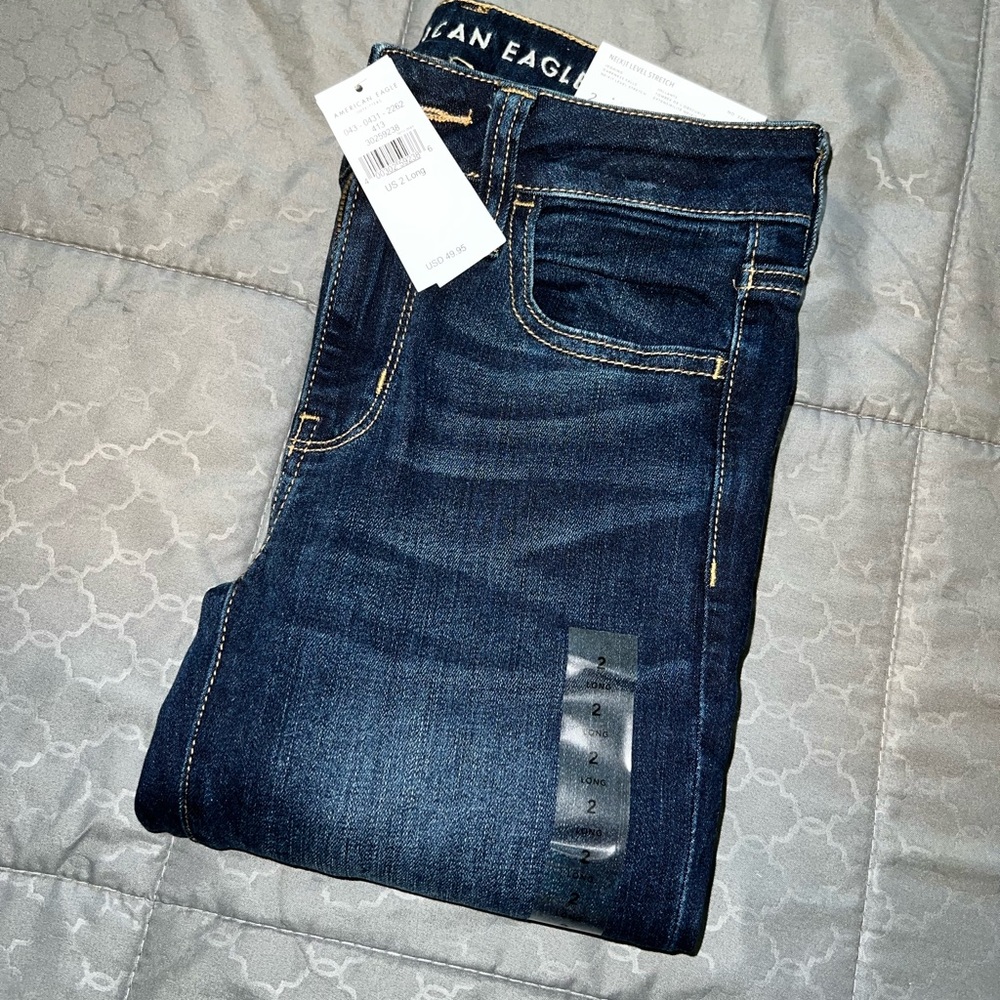 American Eagle NWT Next Level Stretch Skinny Jeans Jeggings 2 Long